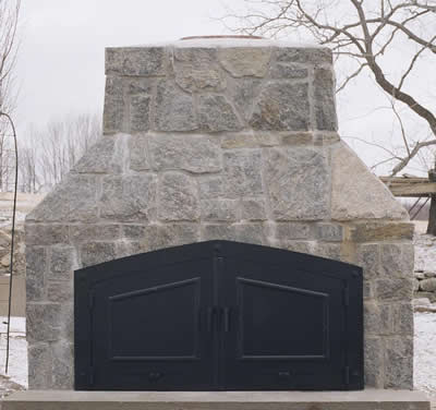 outdoor fireplace barbaque doors