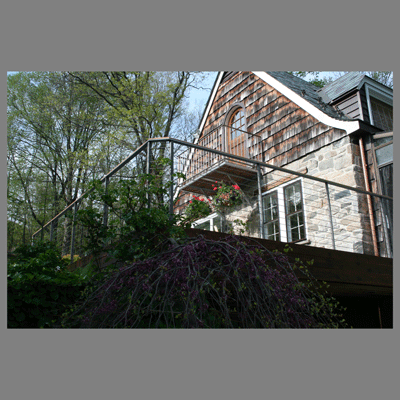 Stainless steel textured bronze balcony