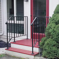 Porch deck mounted railing