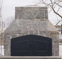 outdoor fireplace barbaque doors