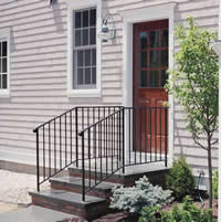 Painted steel entrance railing